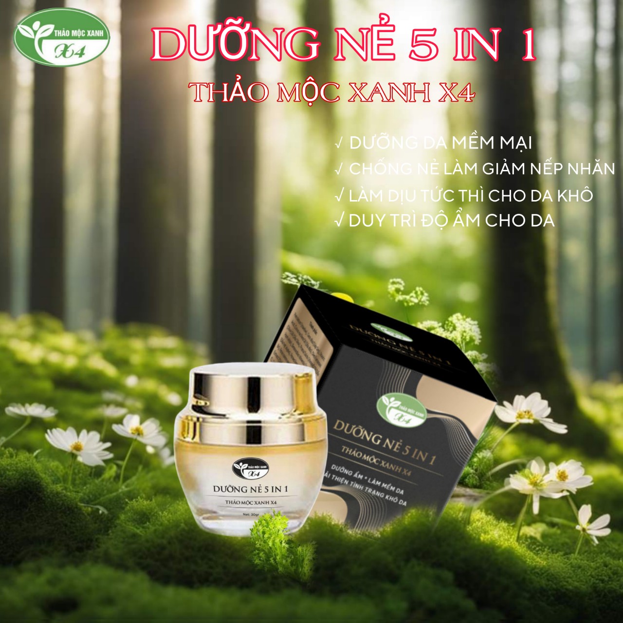 Dưỡng Nẻ 5 In Thảo Mộc Xanh X4