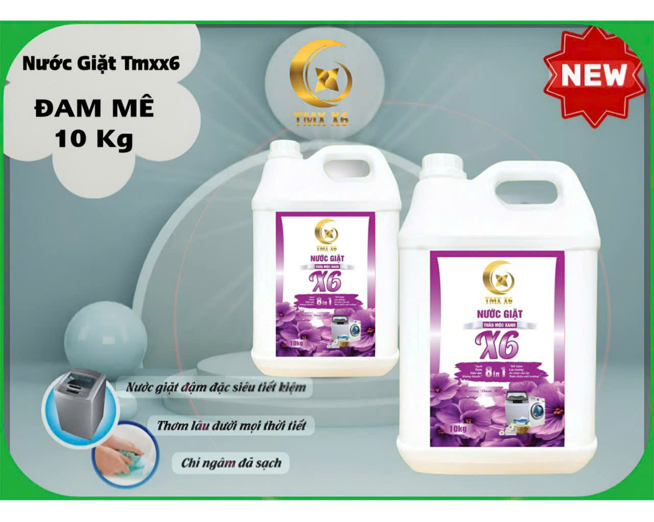 NƯỚC GIẶT THẢO MỘC XANH X6 ( Loại 10 Lít)