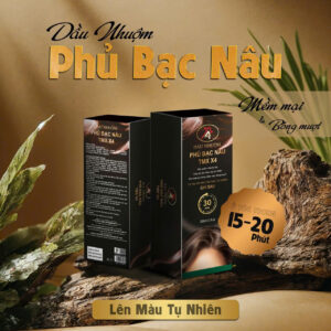 Dầu Nhuộm Phủ Bạc Nâu Thảo Mộc Xanh X4 400Ml