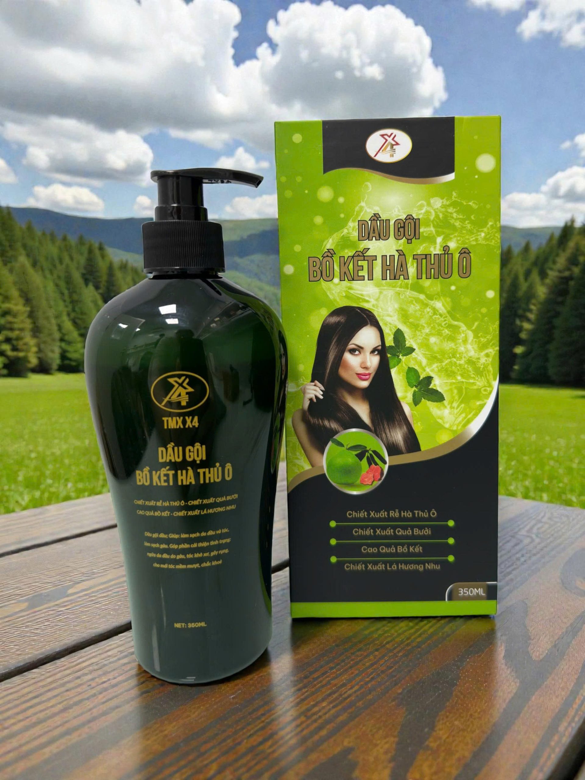 Dầu Gội Thảo Mộc Xanh X4 350Ml - Ảnh 2